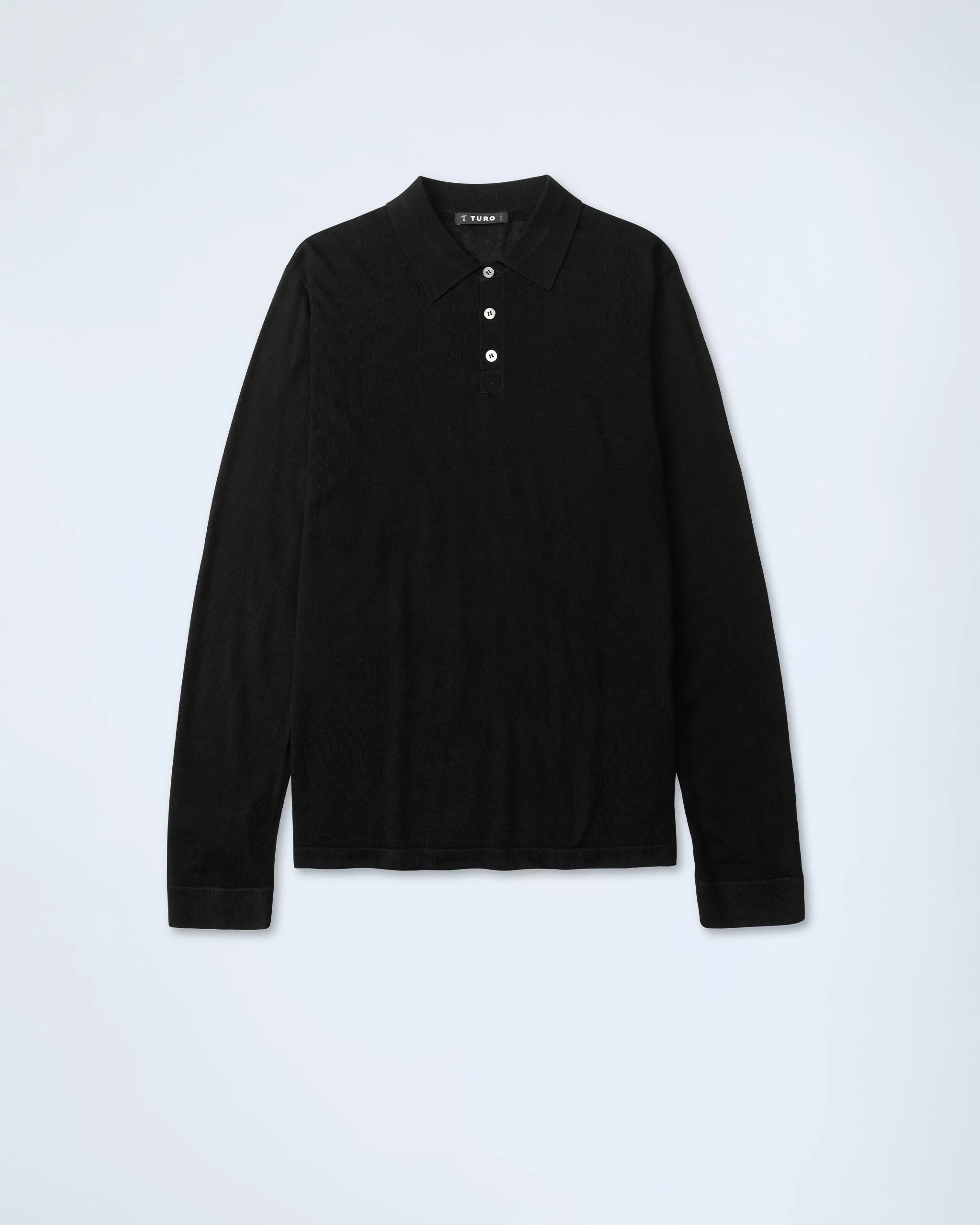 Luxurious Merino Polo in Black