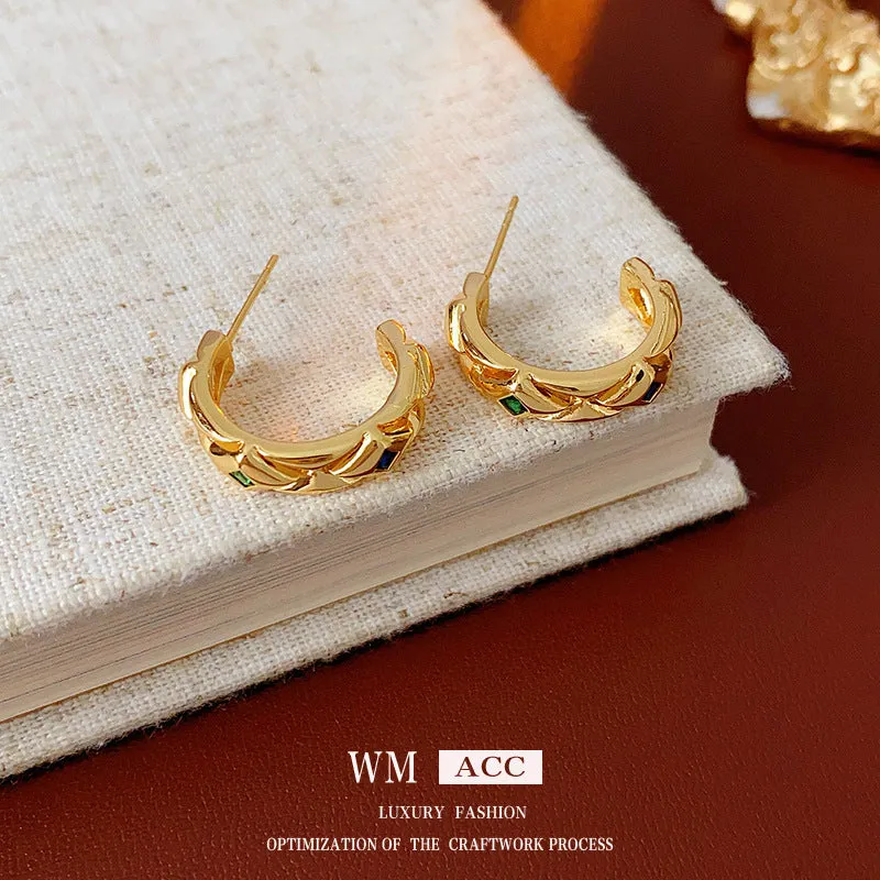 Luxurious Quadrilateral Rhombus Copper Electroplating Earrings