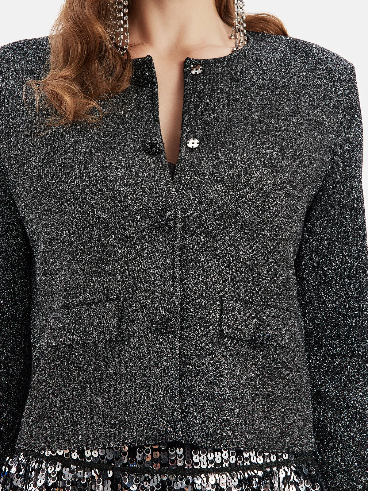 Luxurious Removable Feather Wool Knit Jacket - Star Queen