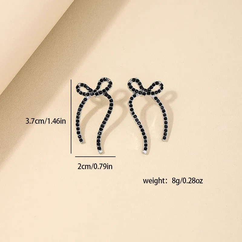 Luxurious Tassel Bow Earrings with Metal Needles