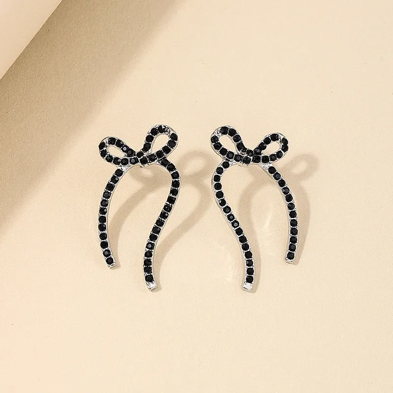 Luxurious Tassel Bow Earrings with Metal Needles