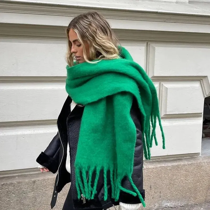 Luxurious Wool Fringe Scarf