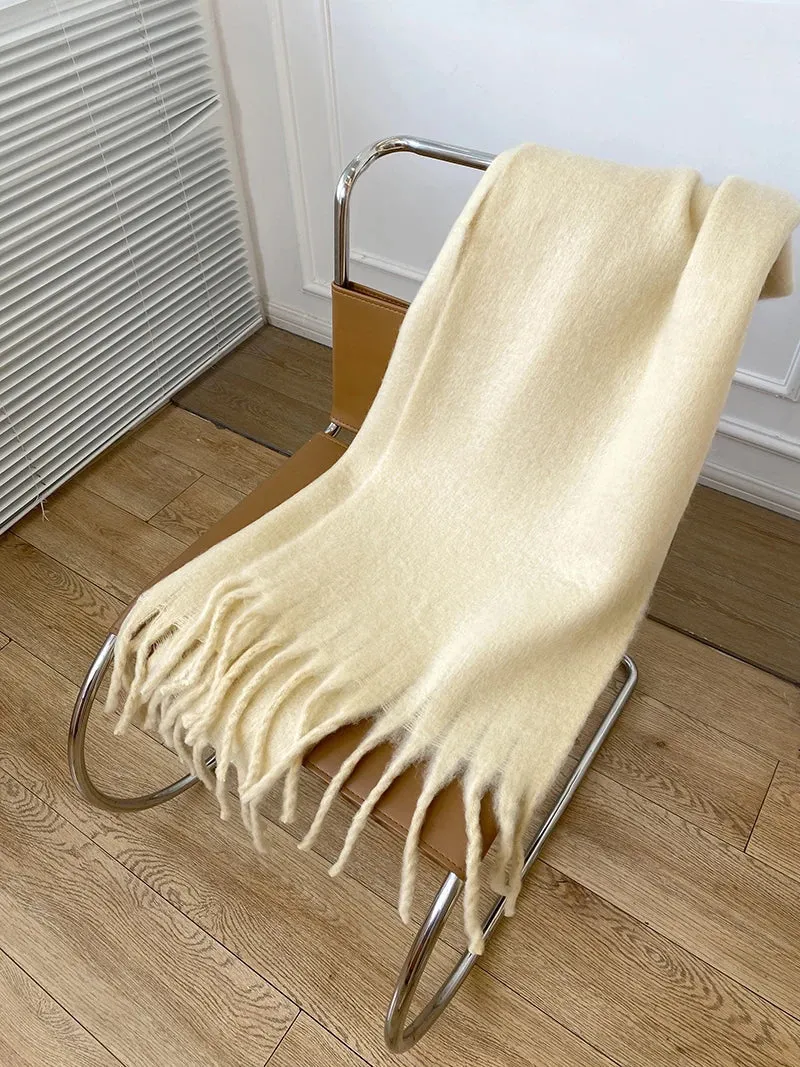 Luxurious Wool Fringe Scarf