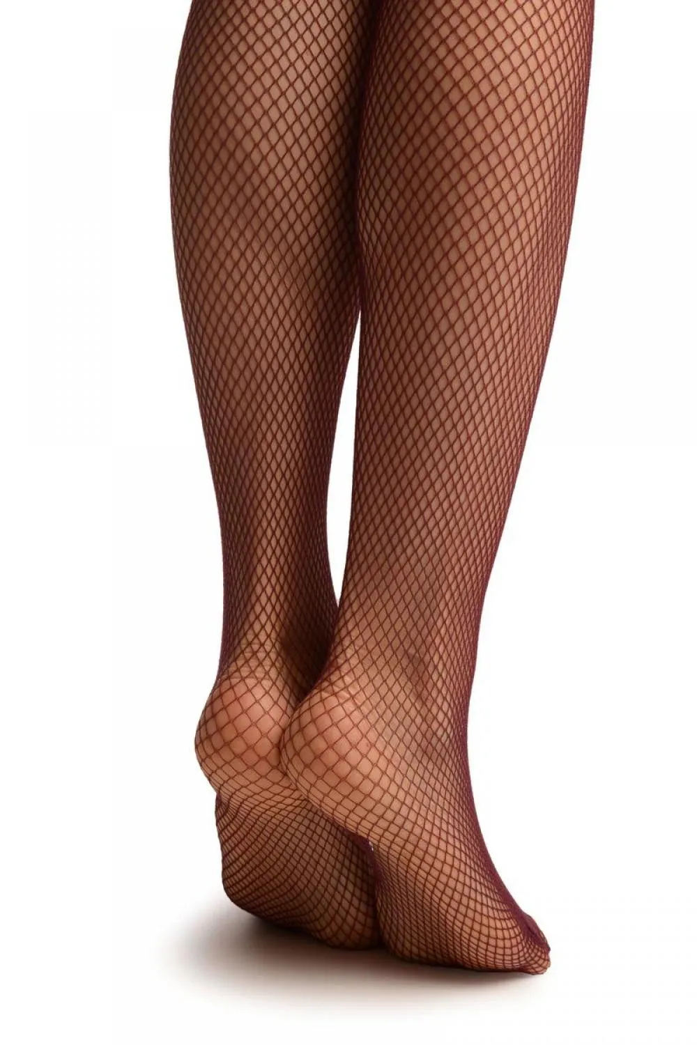 Maroon Luxurious Medium Mesh Fishnet Tights