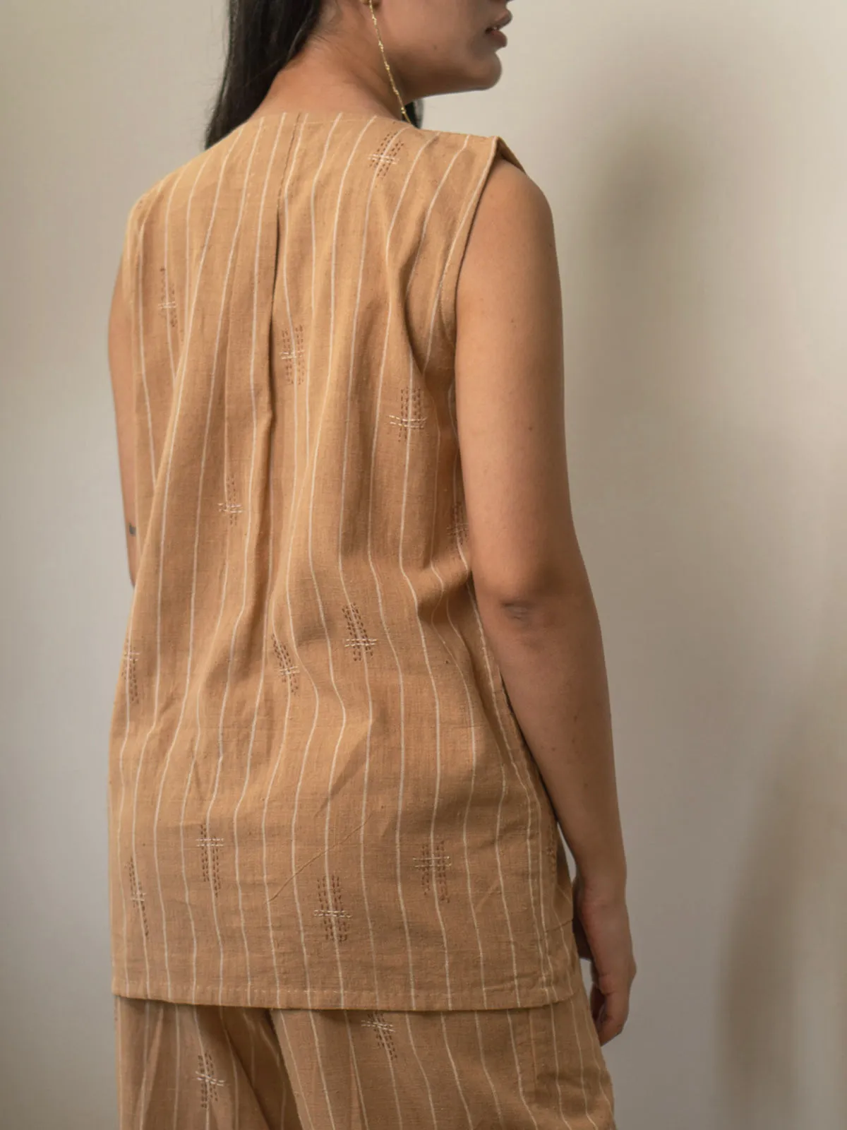 Materiality Long Vest Brown