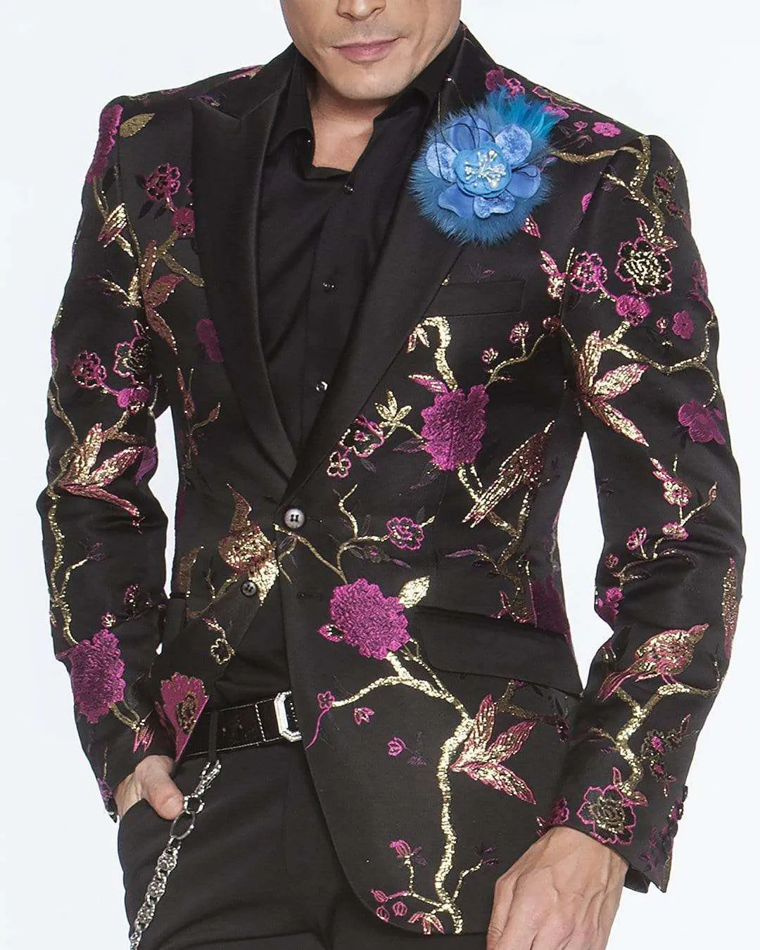 Men's Fashion Lapel Flower- Flower3 BLue