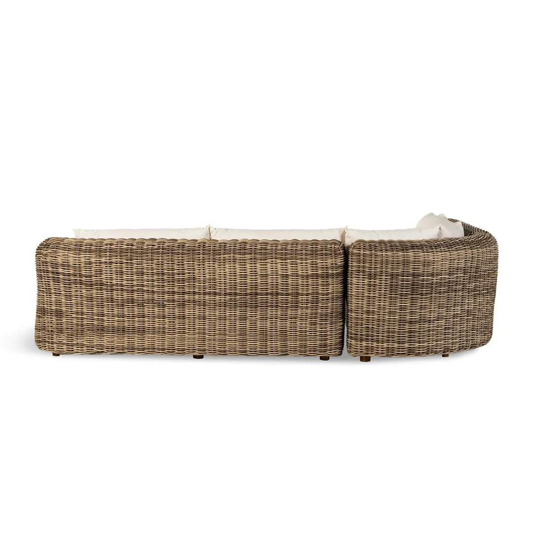 Messina Three Piece Outdoor Wicker Sectional