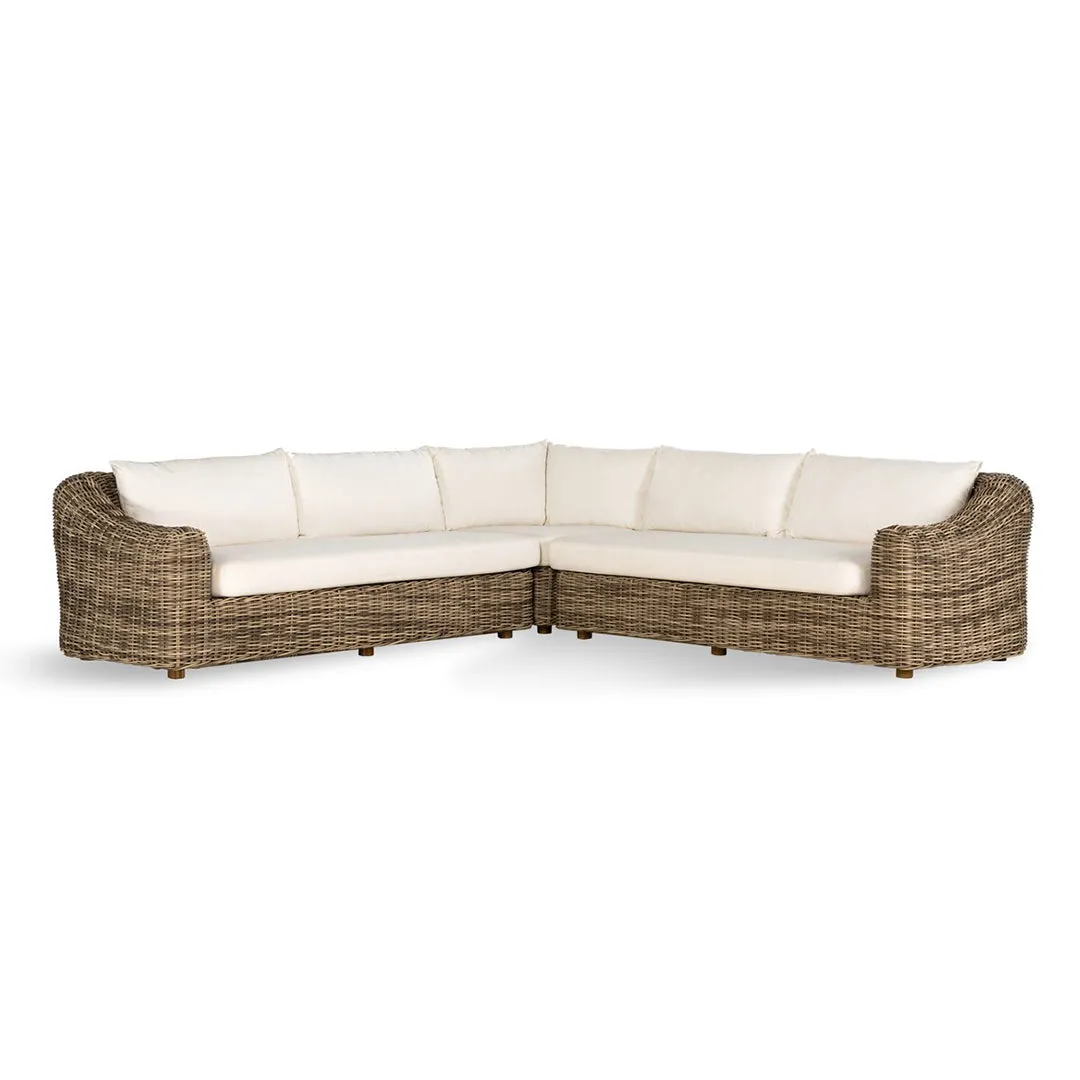 Messina Three Piece Outdoor Wicker Sectional