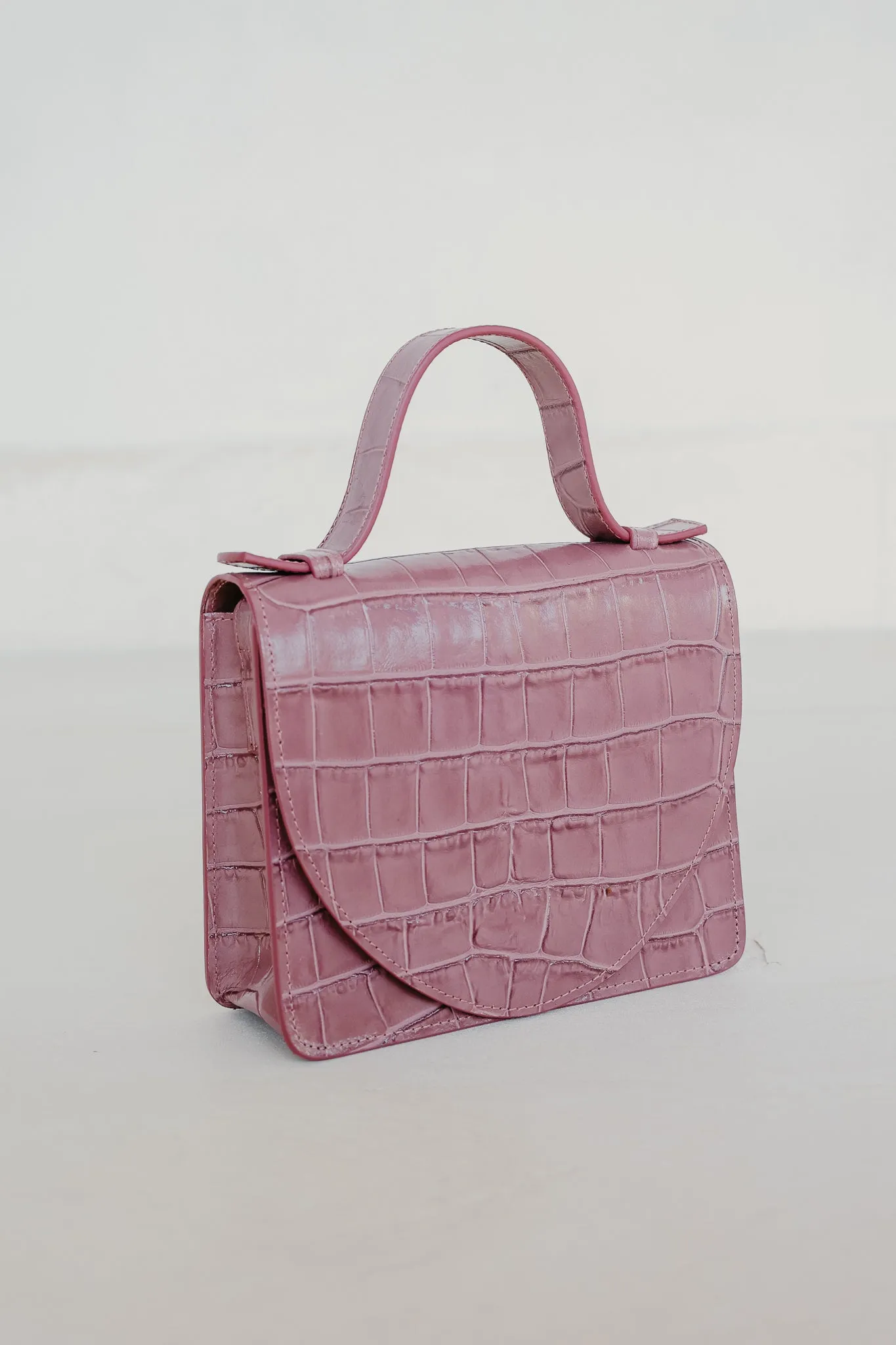 Micro Briefcase | Orchid Croco