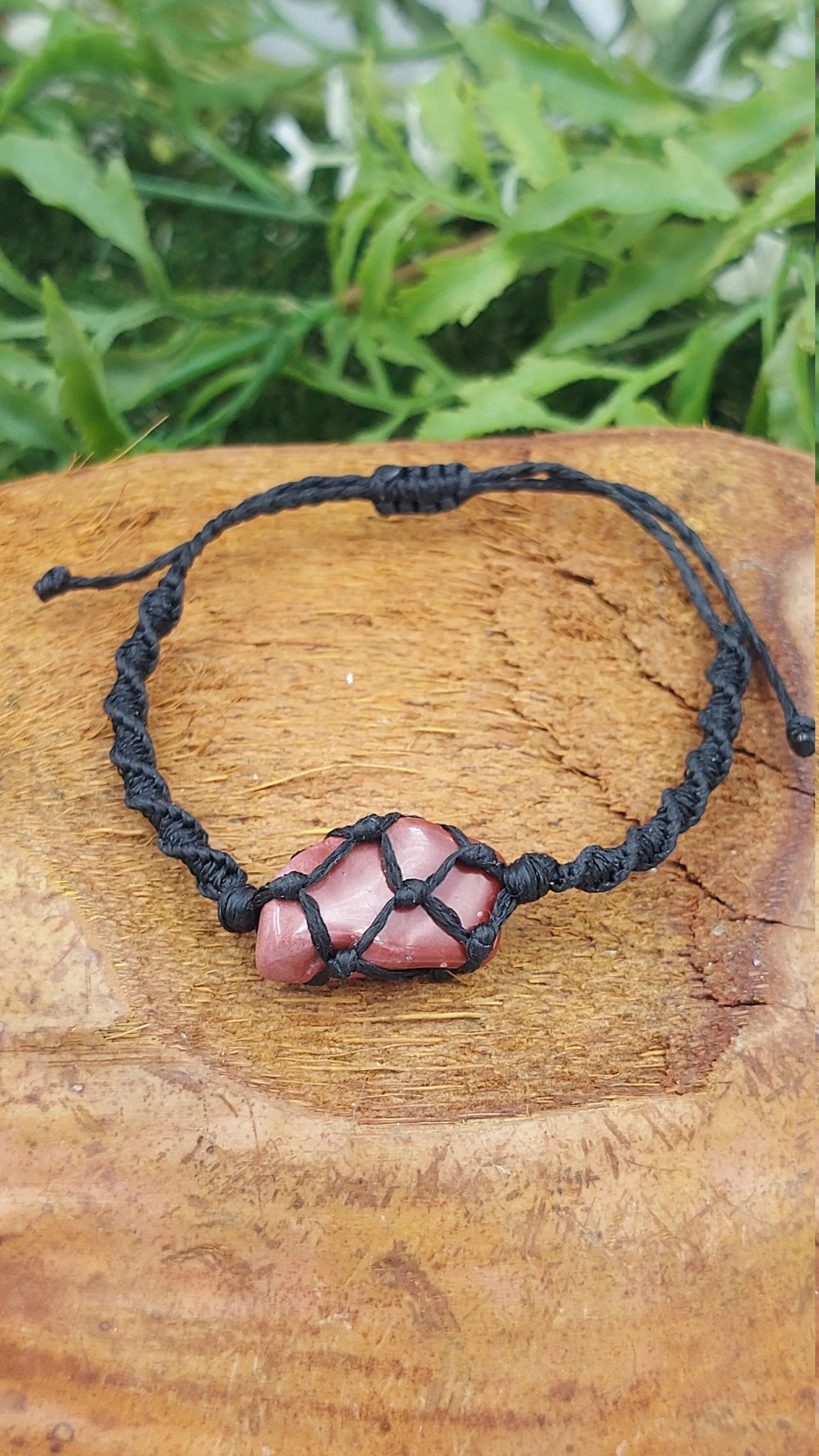 Natural Red Jasper Handmade Wrap It Macrame Bracelet Healing Crystal Accessories Zodiac Mineral Stone