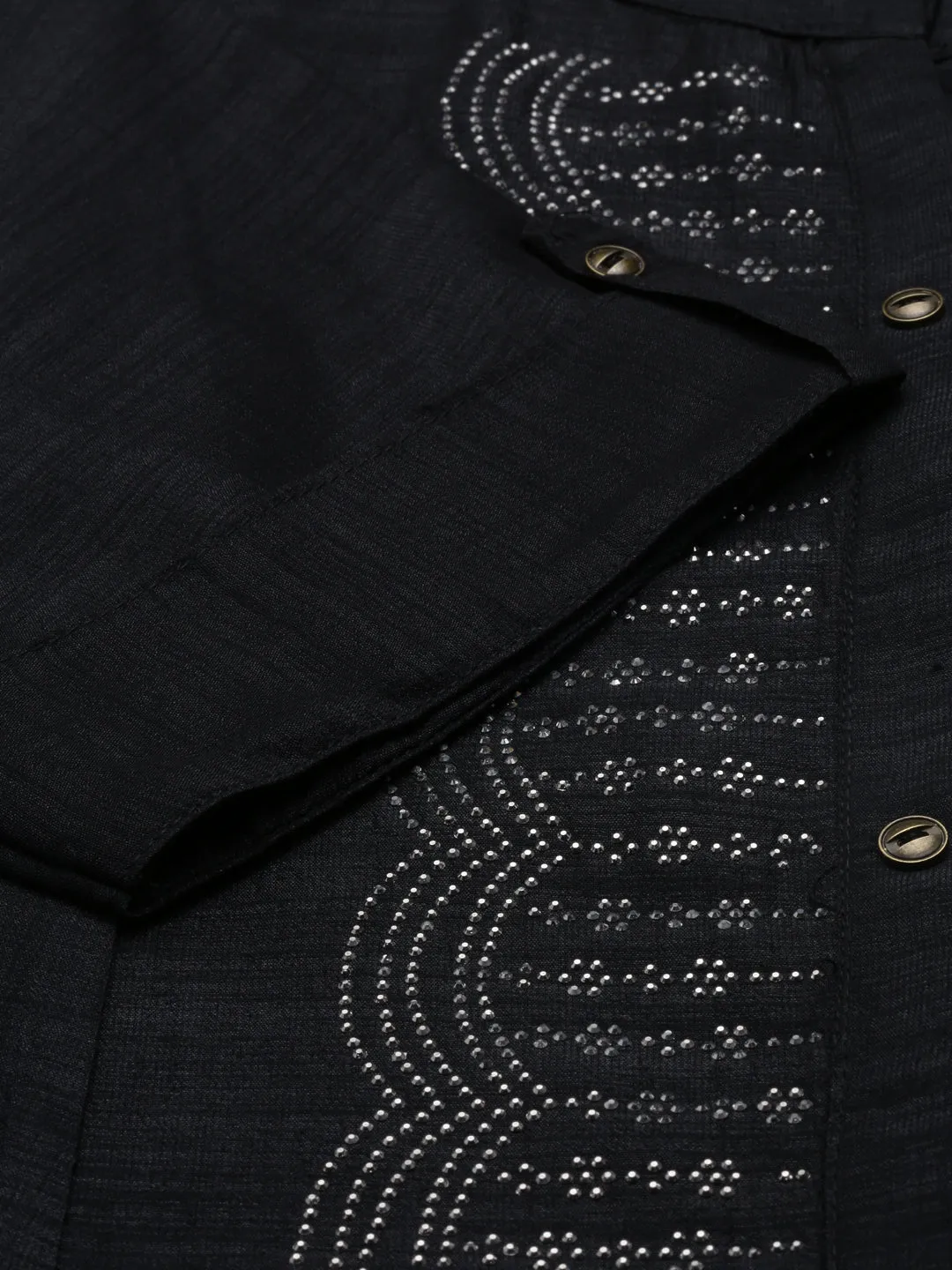 Neeru's Black Anarkali Flared Crepe Kurtas
