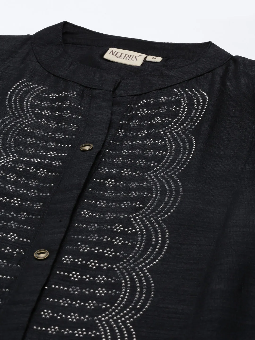 Neeru's Black Anarkali Flared Crepe Kurtas