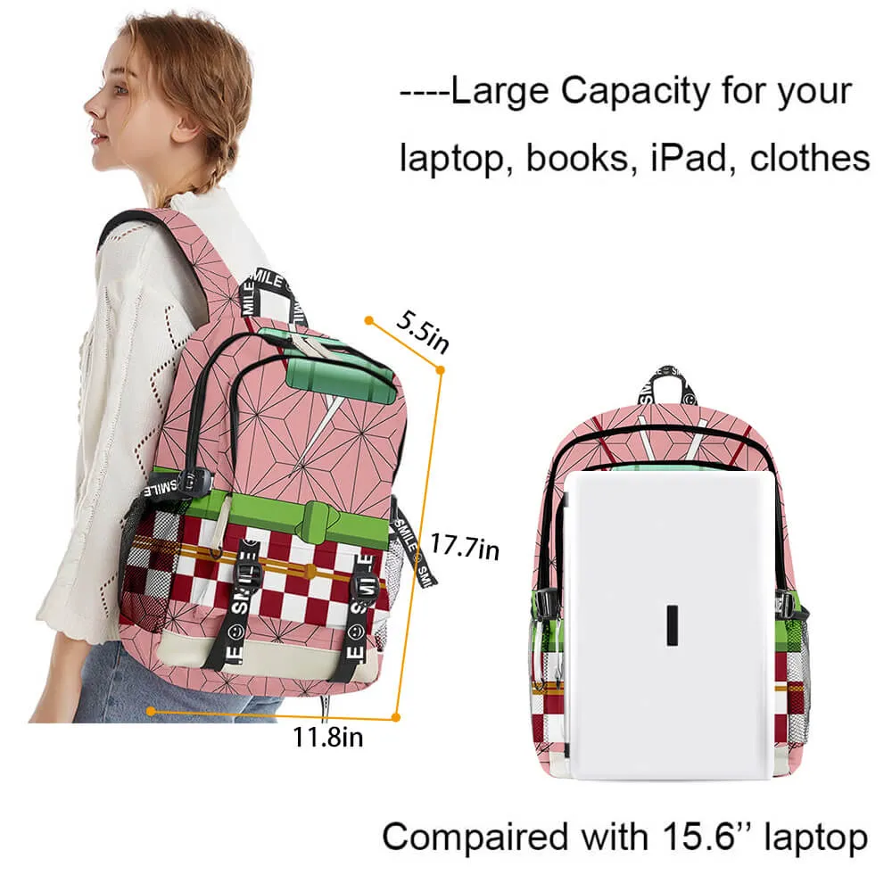 Nezuko Backpack Tanjiro School Bag Zenitsu Shoulderbags with Large Capacity