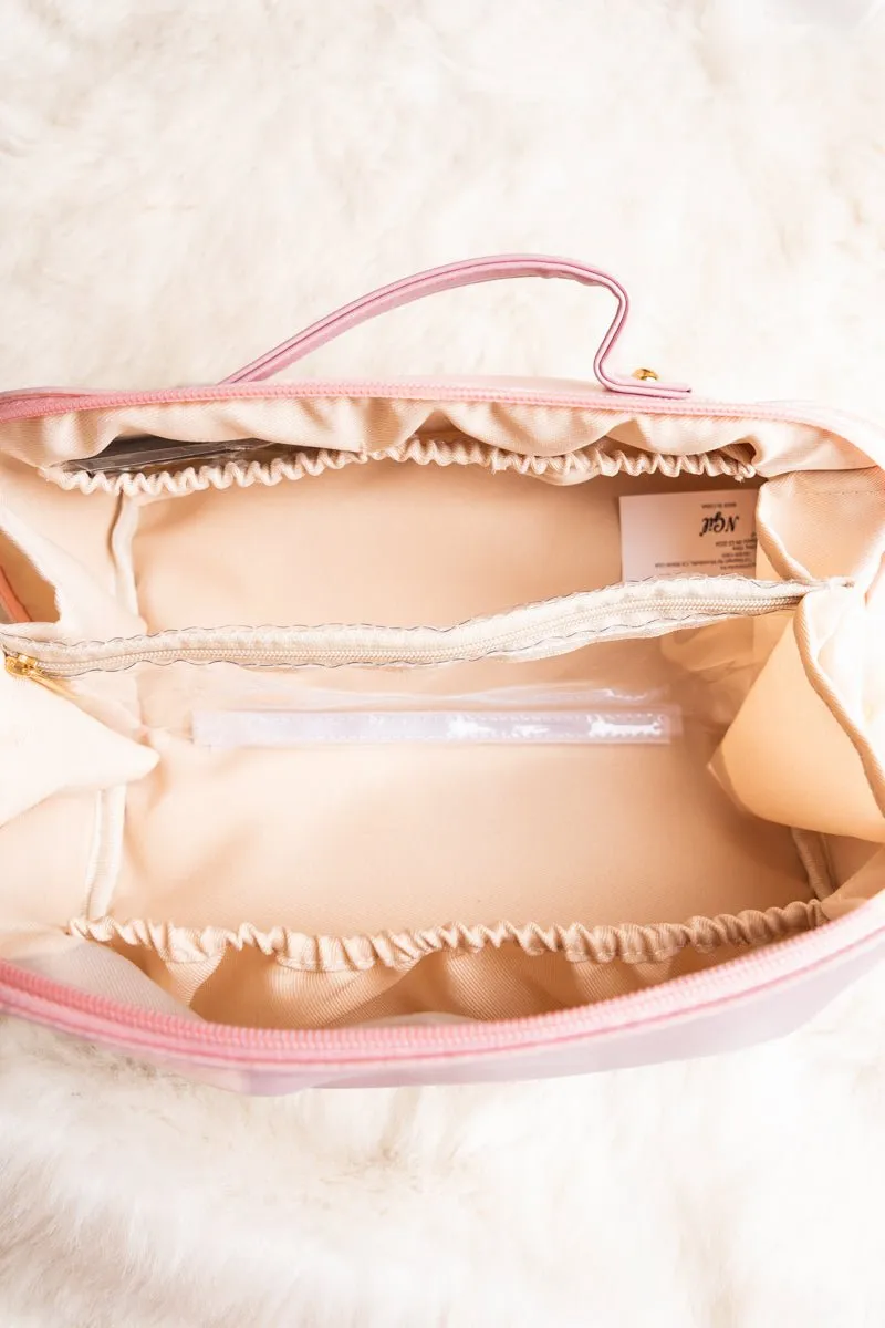 NGIL Morning Ready Pink Medium Expandable Cosmetic Bag