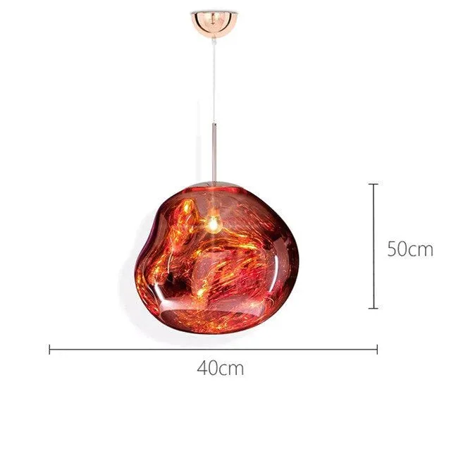 Nordic LED glass Chandelier Lava Ball Pendant Lamps Hanging Lamps Bedroom Kitchen Chandelier Modern Personality Light Melt Lava