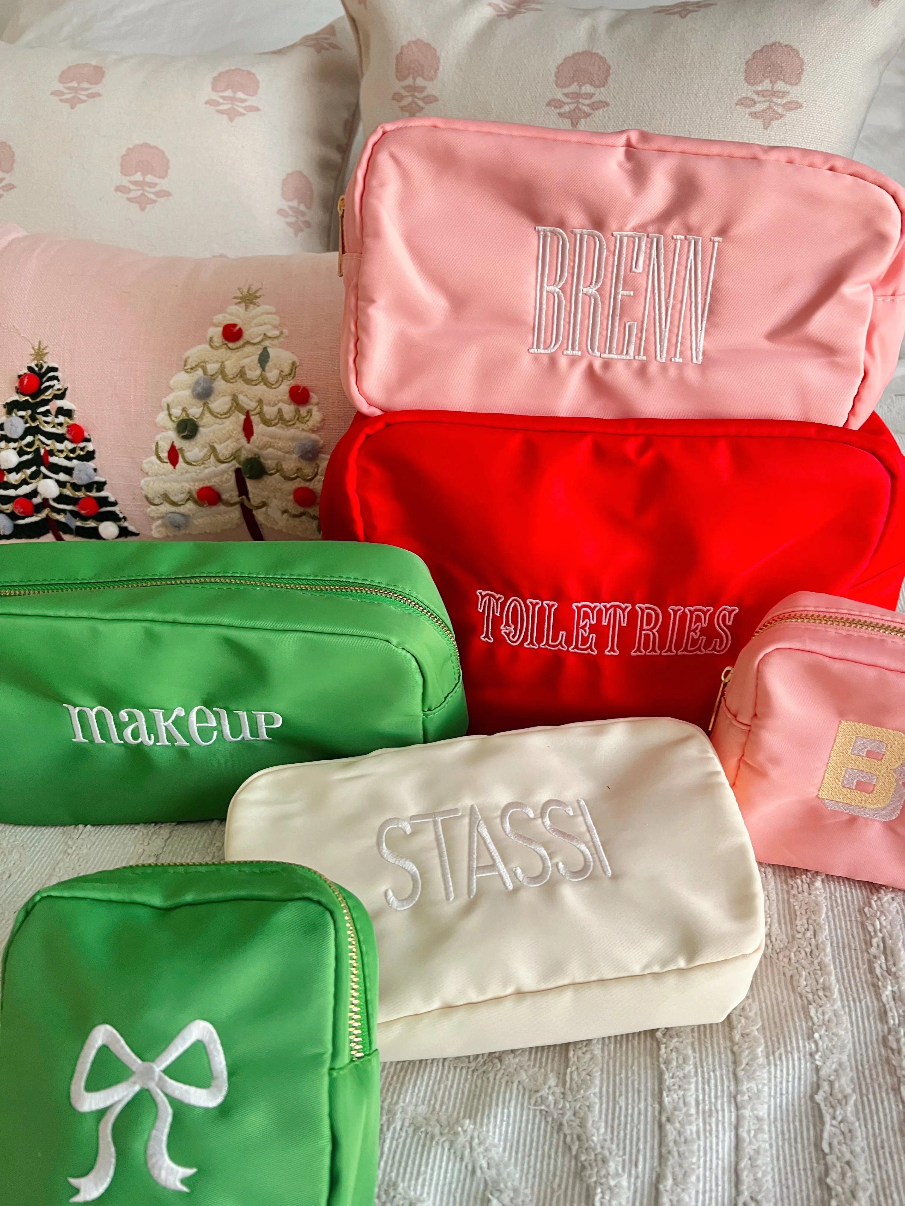 Nylon Customizable Makeup Bag Collection - Embroidery