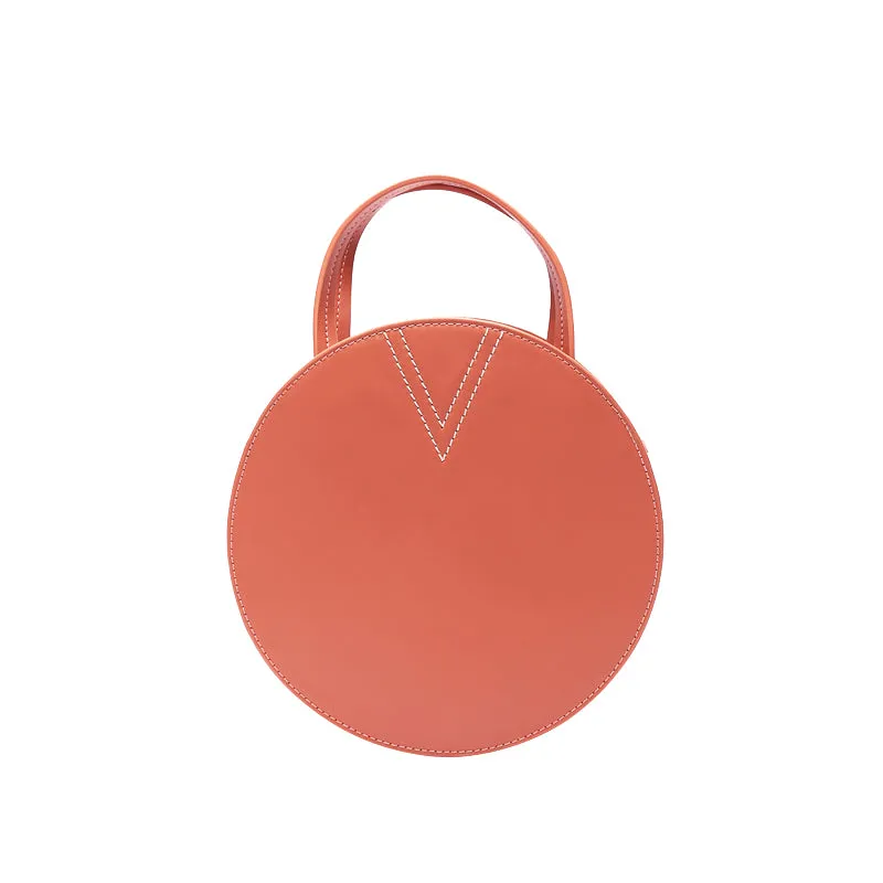 Pink Leather Ladies Crossbody Bags Women Shoulder Bag Circle Bag