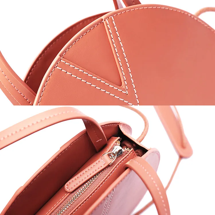 Pink Leather Ladies Crossbody Bags Women Shoulder Bag Circle Bag