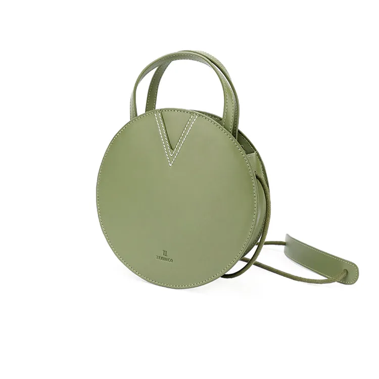 Pink Leather Ladies Crossbody Bags Women Shoulder Bag Circle Bag