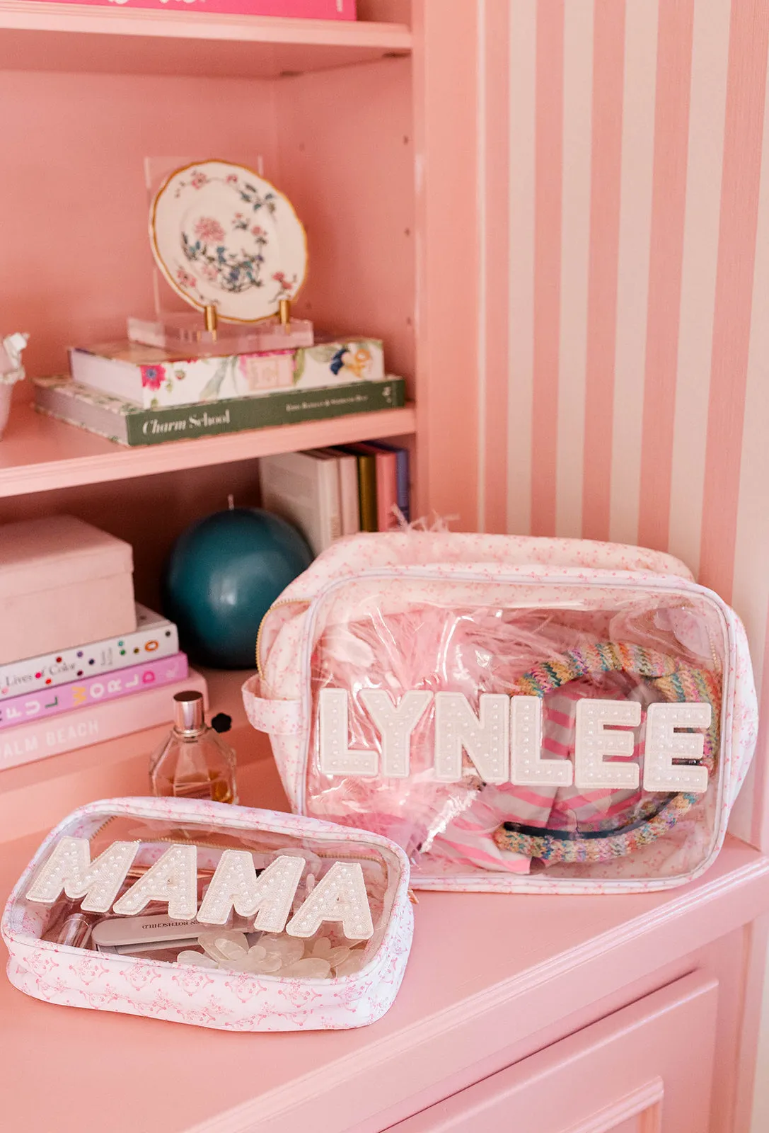 Pink Toile Customizable Makeup Bag Collection