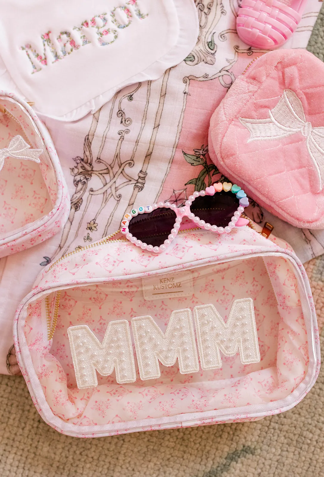 Pink Toile Customizable Makeup Bag Collection