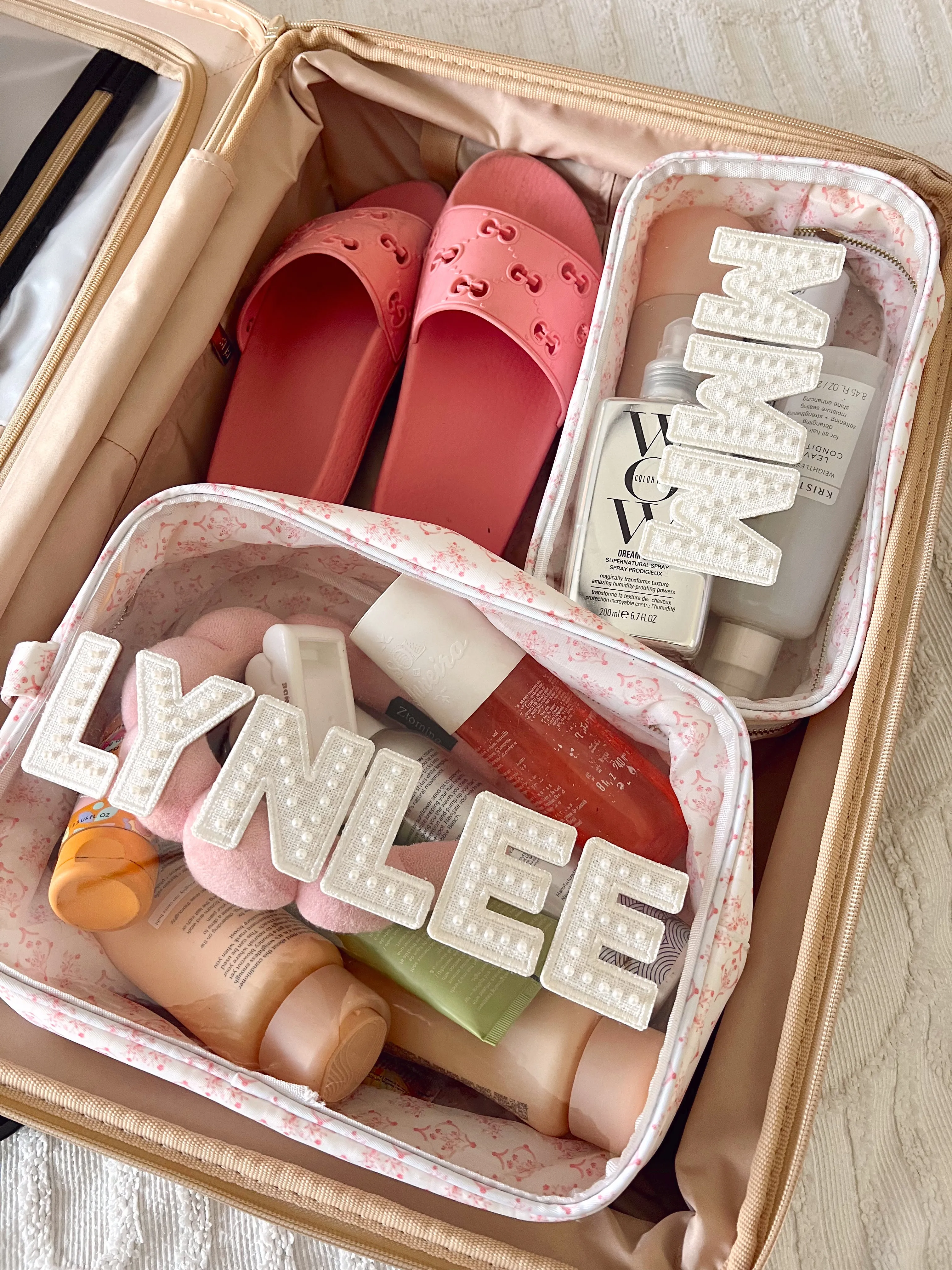 Pink Toile Customizable Makeup Bag Collection