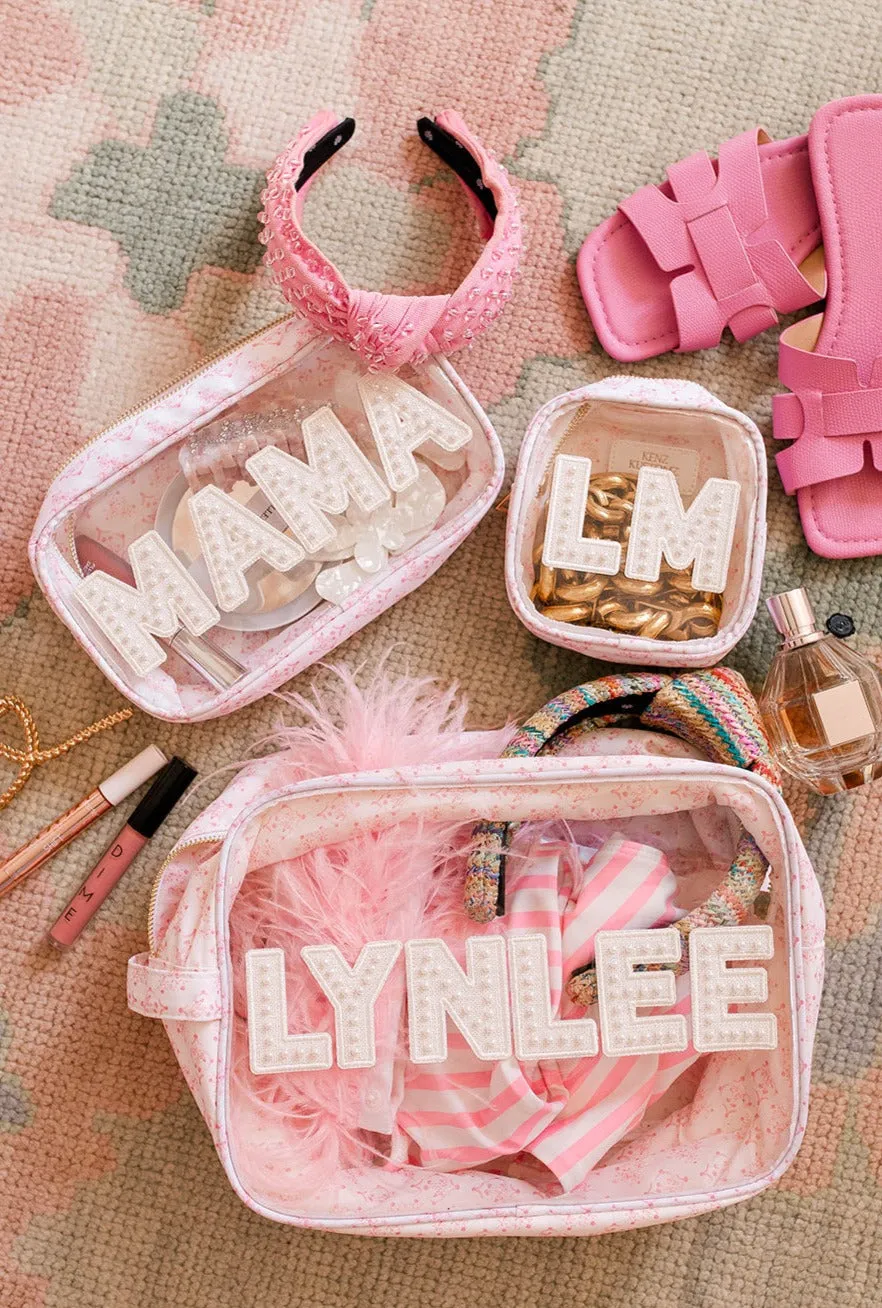 Pink Toile Customizable Makeup Bag Collection