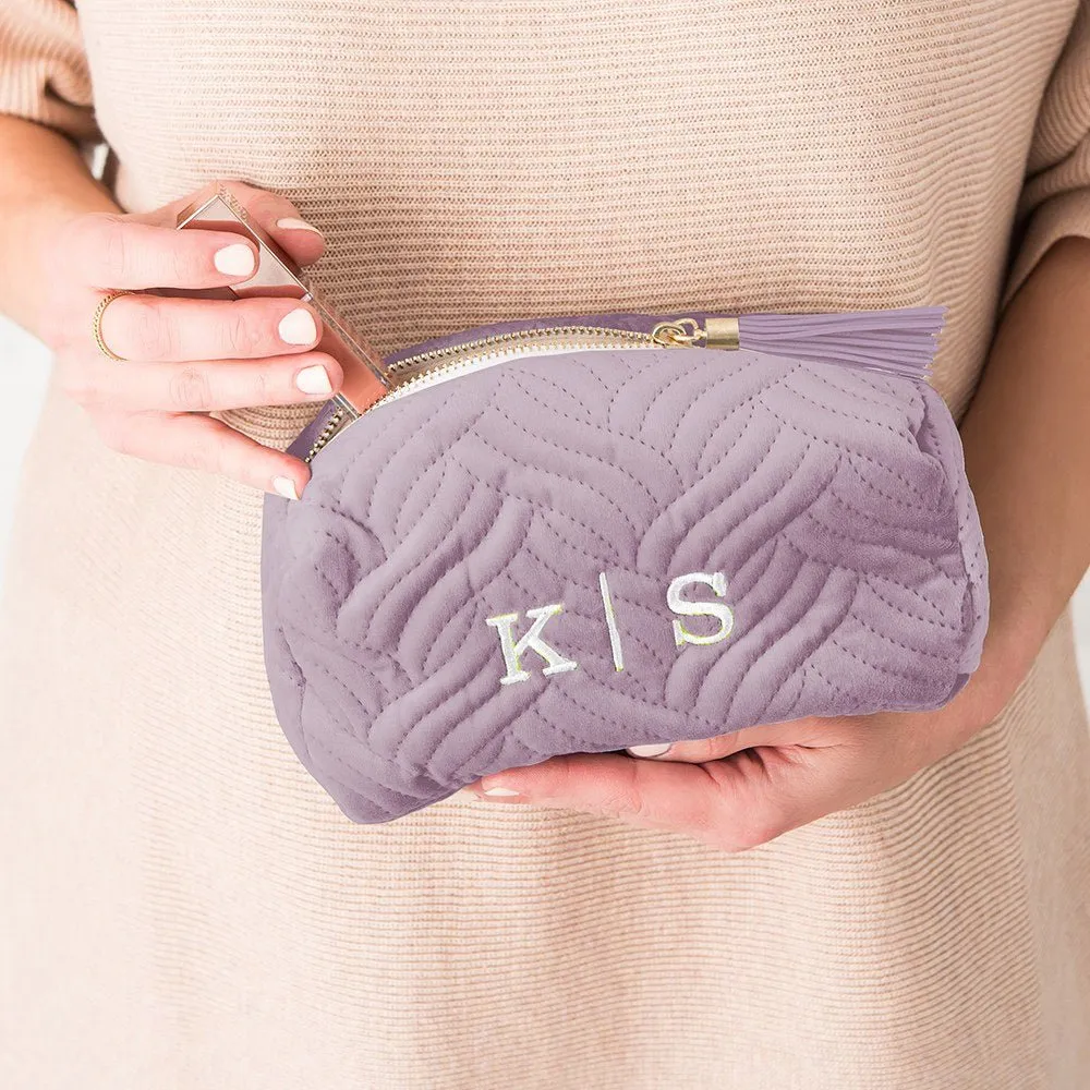 Pink Velvet Makeup Bag