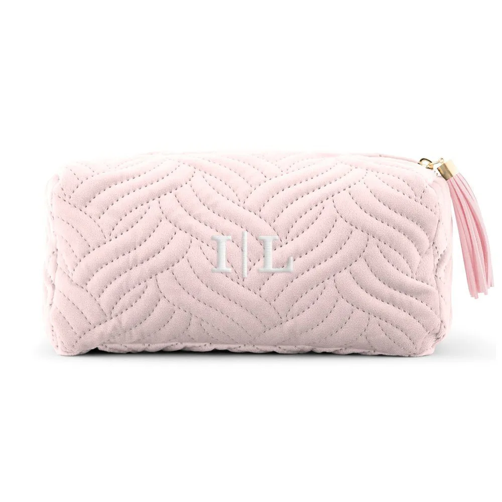 Pink Velvet Makeup Bag