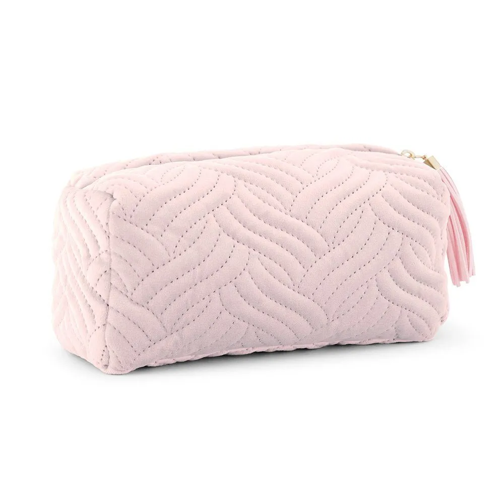 Pink Velvet Makeup Bag