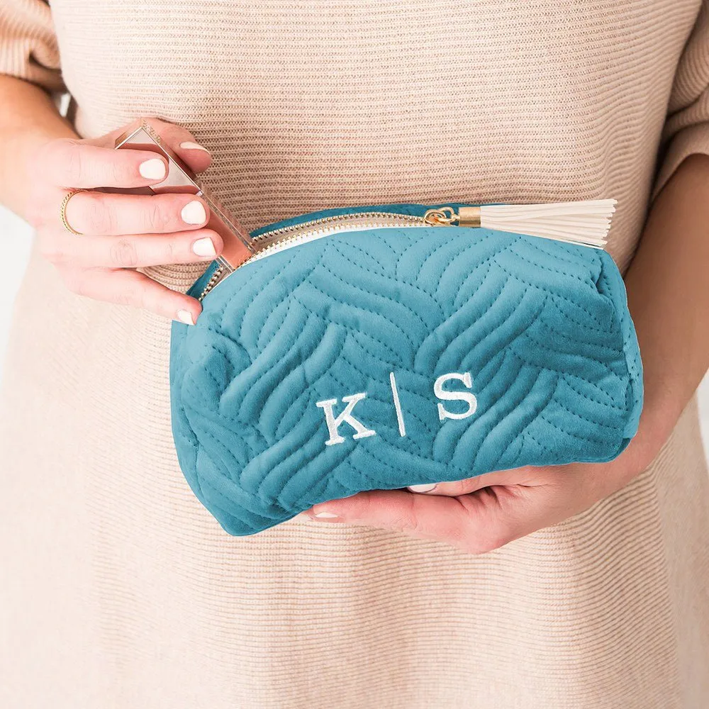 Pink Velvet Makeup Bag
