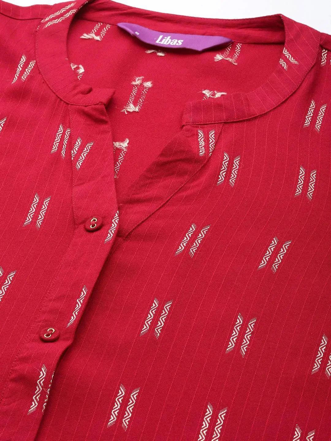 Pink Woven Design Rayon Straight Kurta