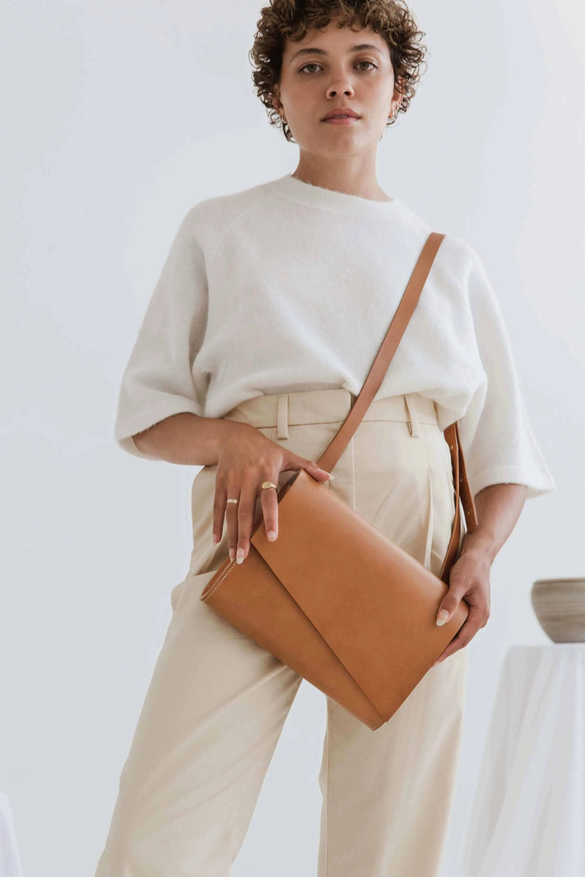 Pioneer Midi Tan Leather Crossbody Bag