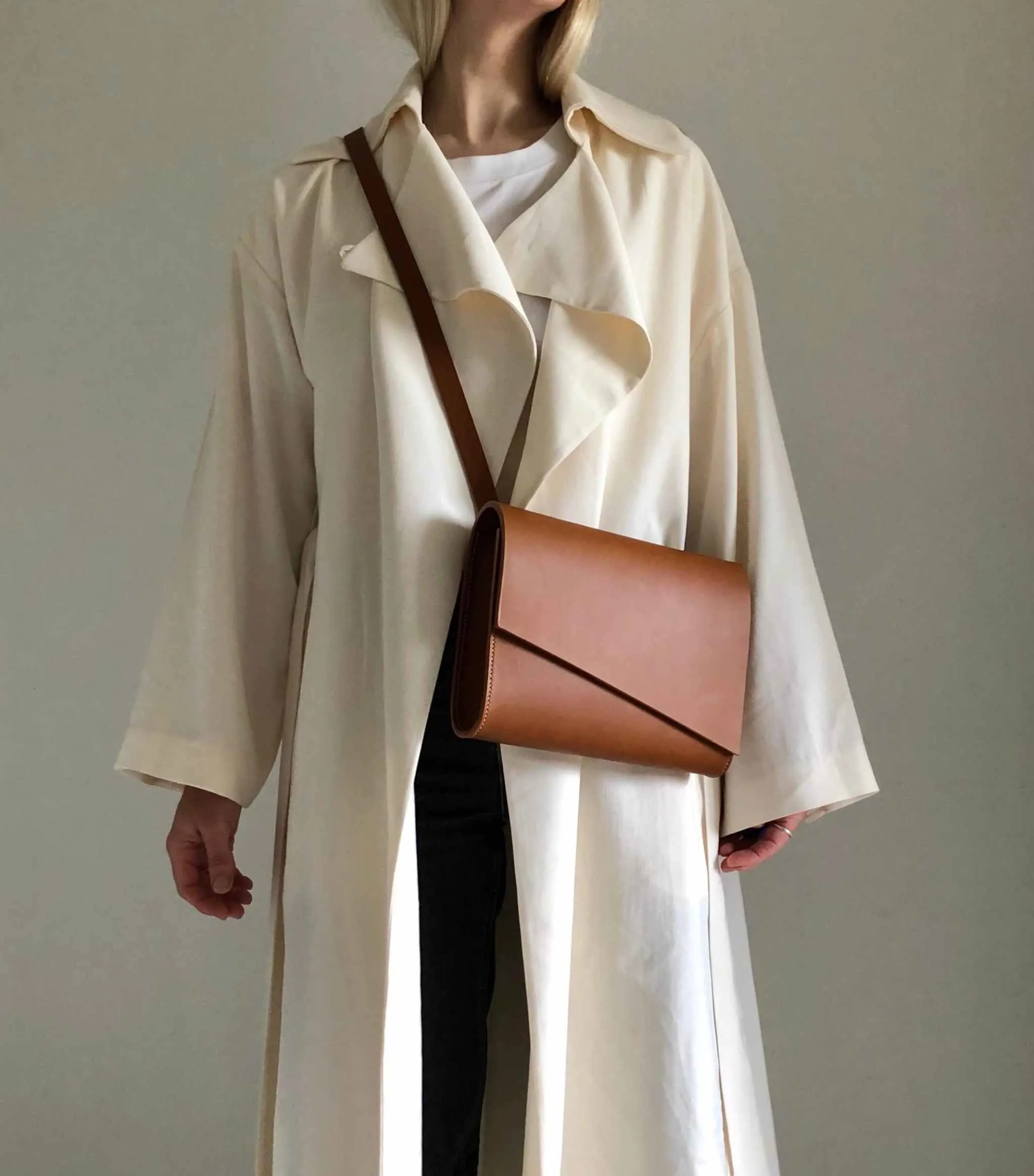 Pioneer Midi Tan Leather Crossbody Bag
