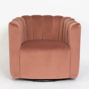 Piper Velvet Swivel Accent Chair Pink