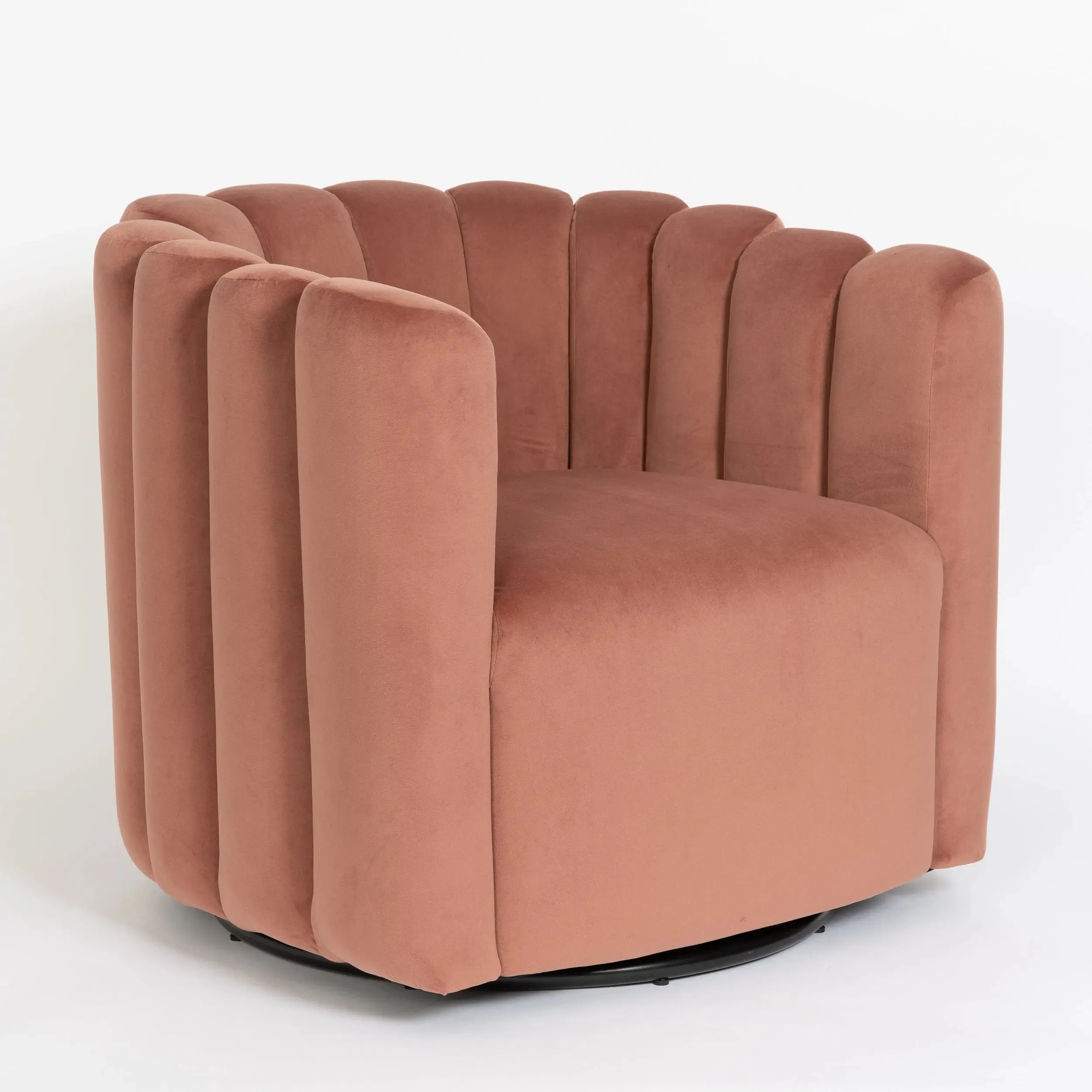 Piper Velvet Swivel Accent Chair Pink