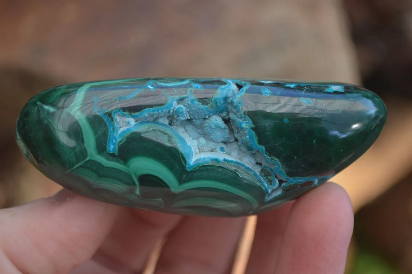 Polished Stunning Malacholla Free Forms  x 6 From Congo