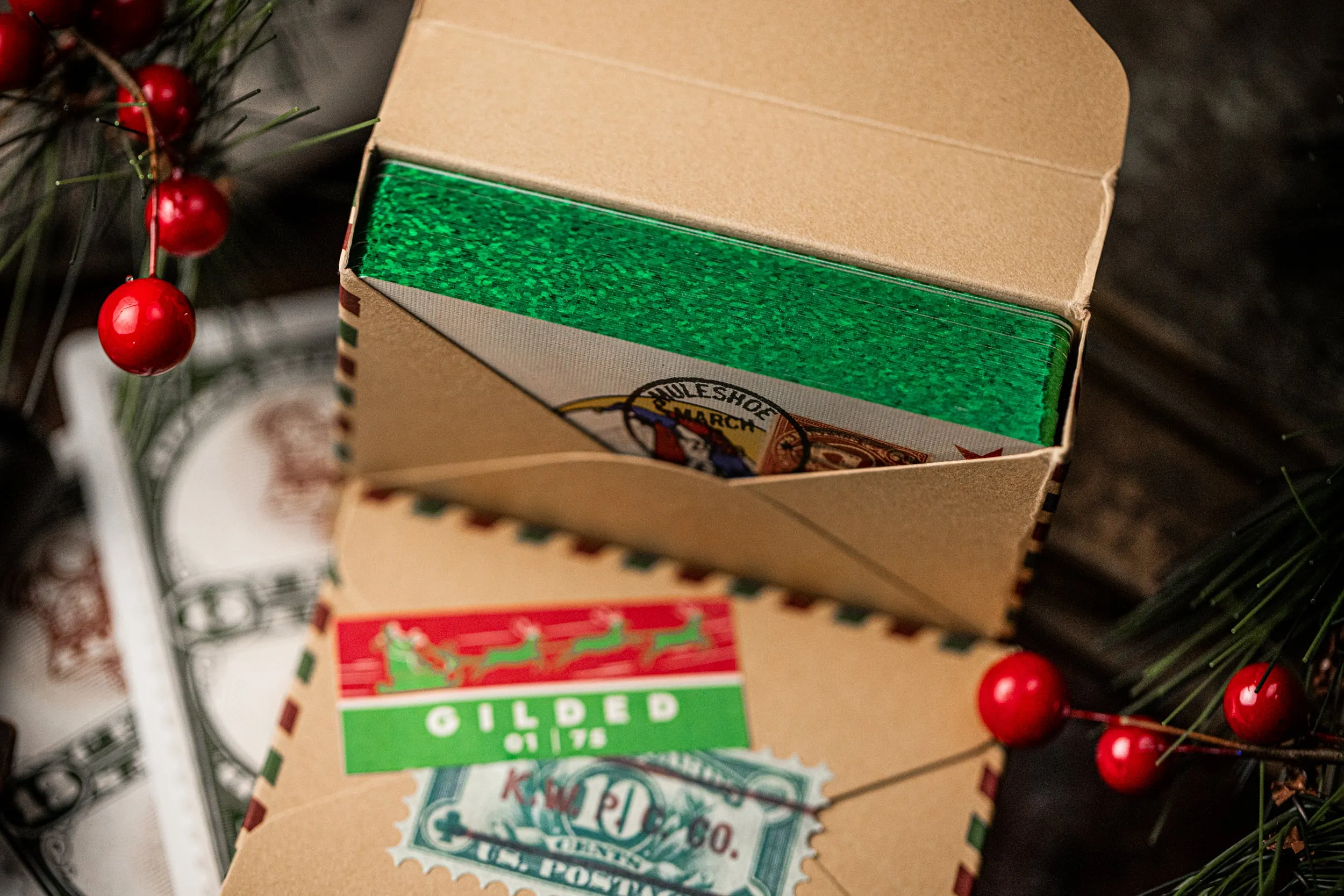 Postage Paid Christmas - Green Gilded