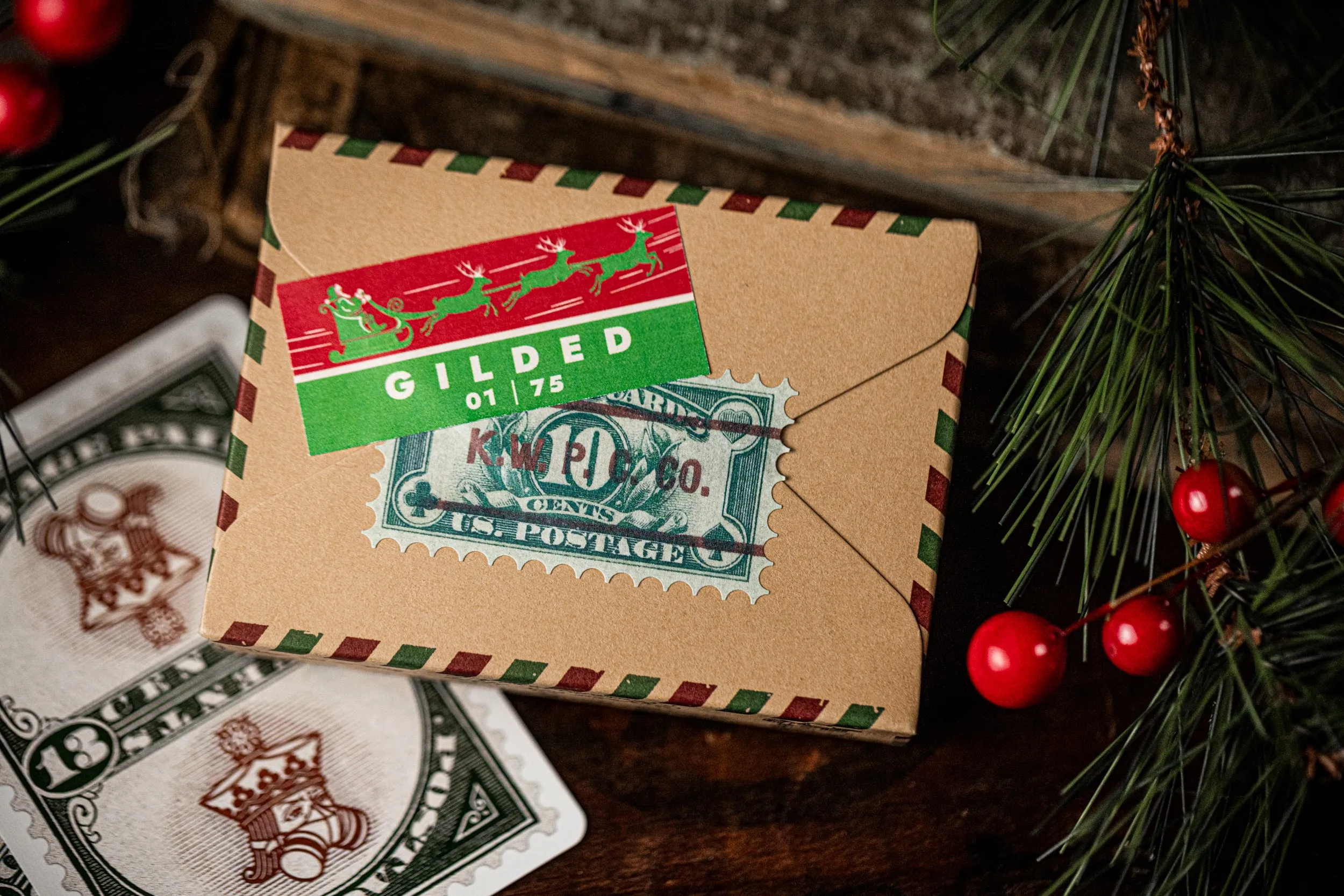 Postage Paid Christmas - Green Gilded