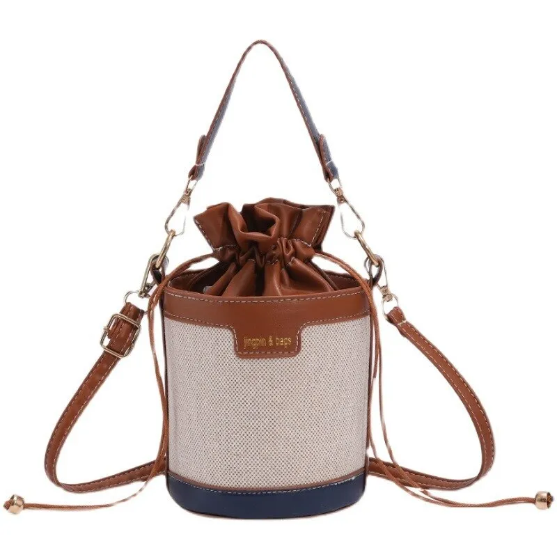PU Leather Bucket Crossbody Bag Casual Travel Shopping