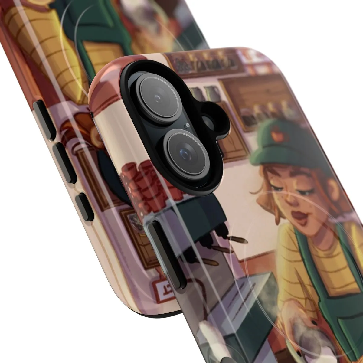 "Cozy Autumn Witch Magnetic Phone Case for Coffee Lovers"