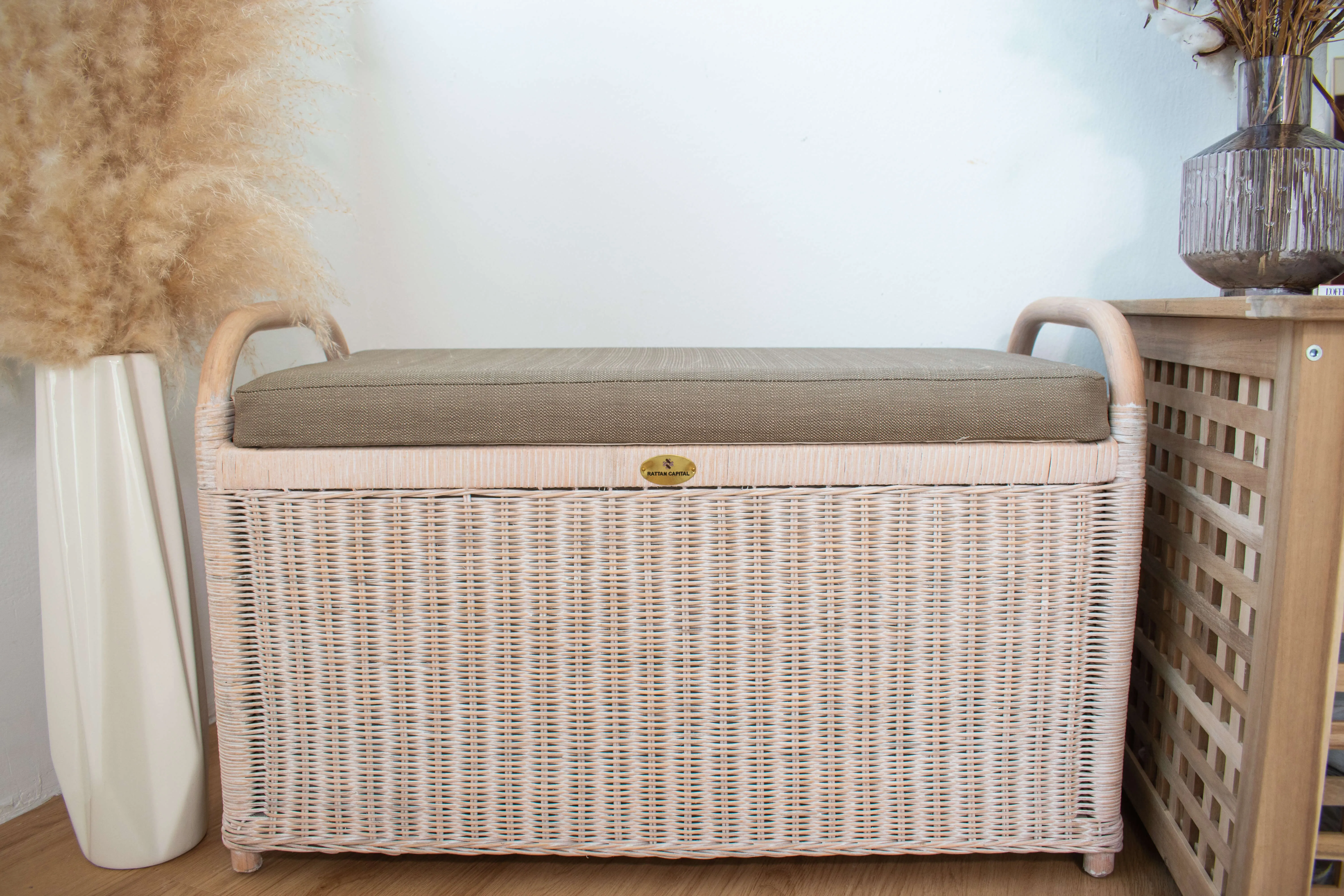 Rattan Storage Bench