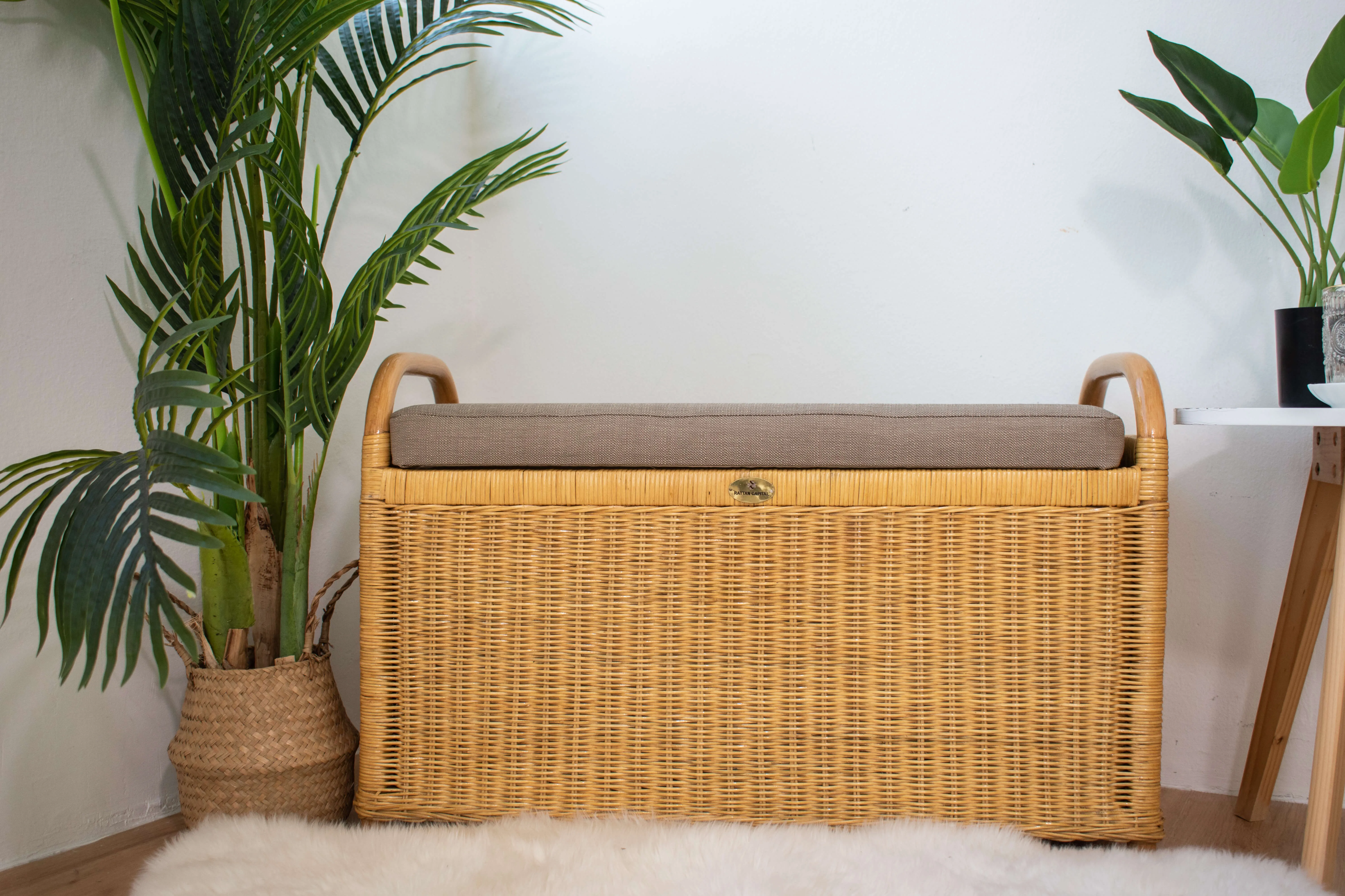 Rattan Storage Bench
