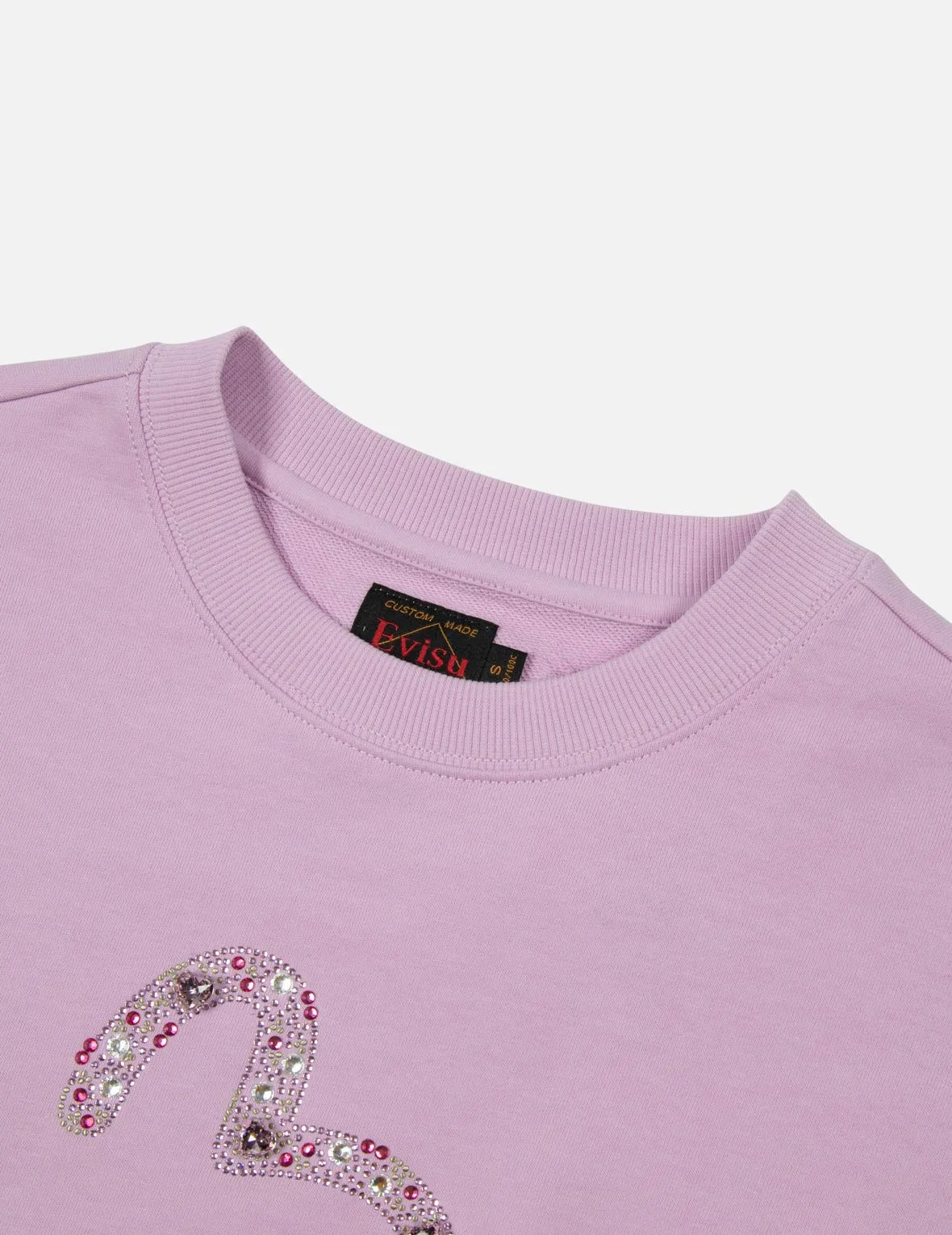 Rhinestone Seagull Cropped Sweatshirt