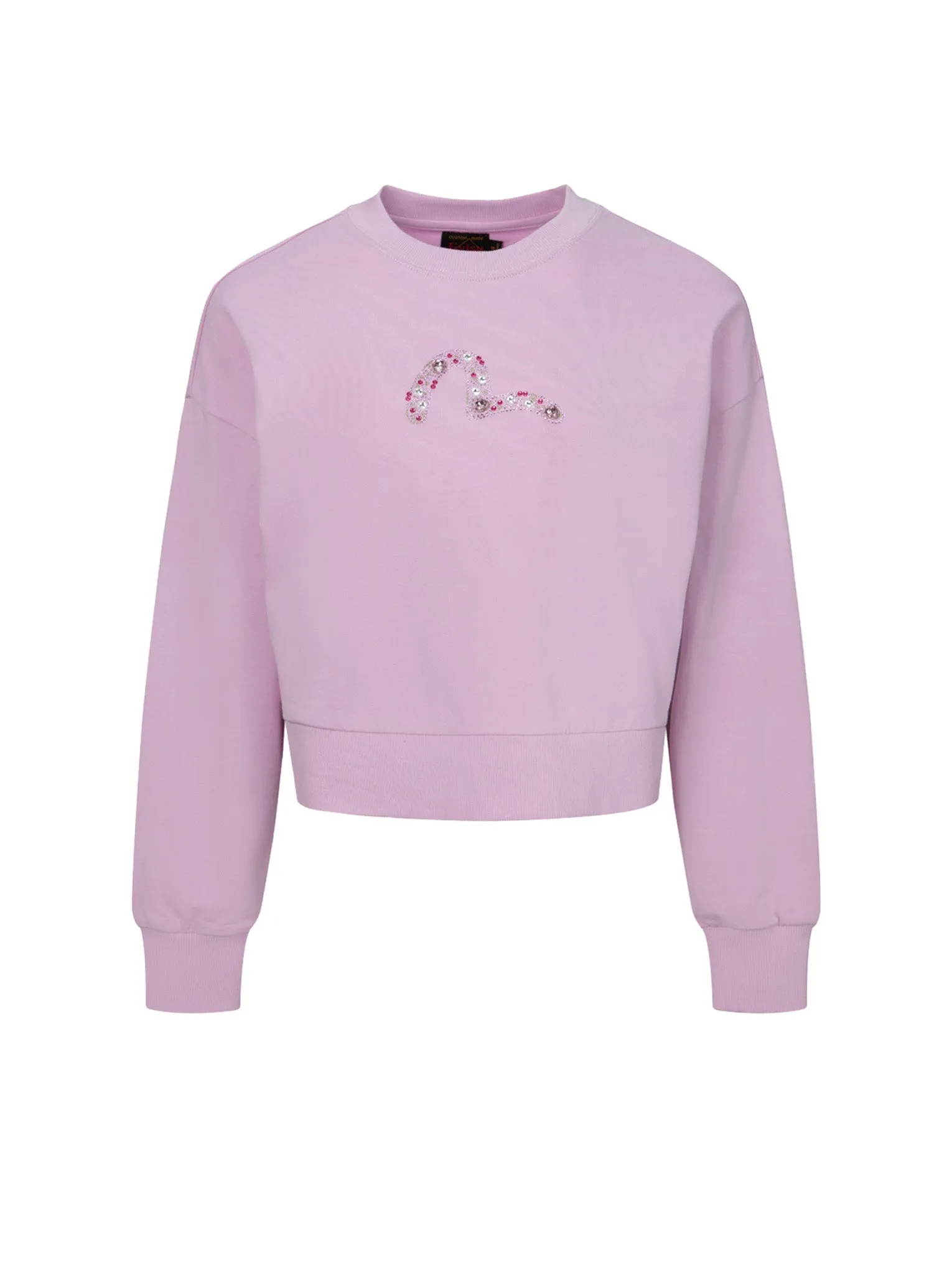Rhinestone Seagull Cropped Sweatshirt