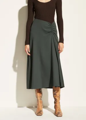 Ruched Asymmetrical Skirt in Sea Leaf