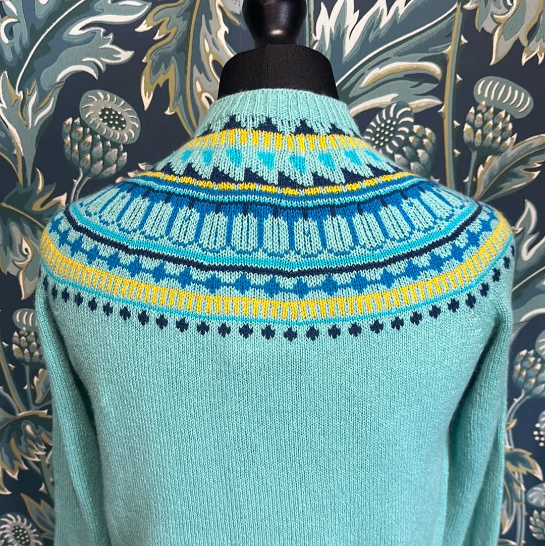 SALE Harley of Scotland Fairisle Sweater In Tourmaline