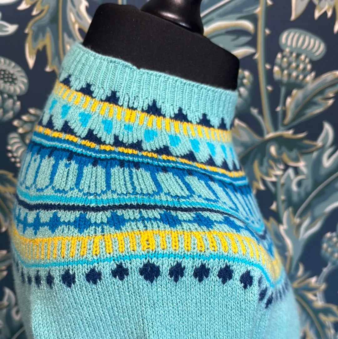 SALE Harley of Scotland Fairisle Sweater In Tourmaline