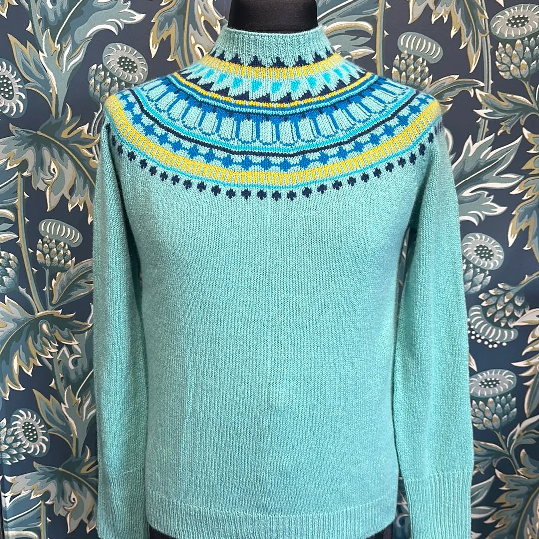 SALE Harley of Scotland Fairisle Sweater In Tourmaline