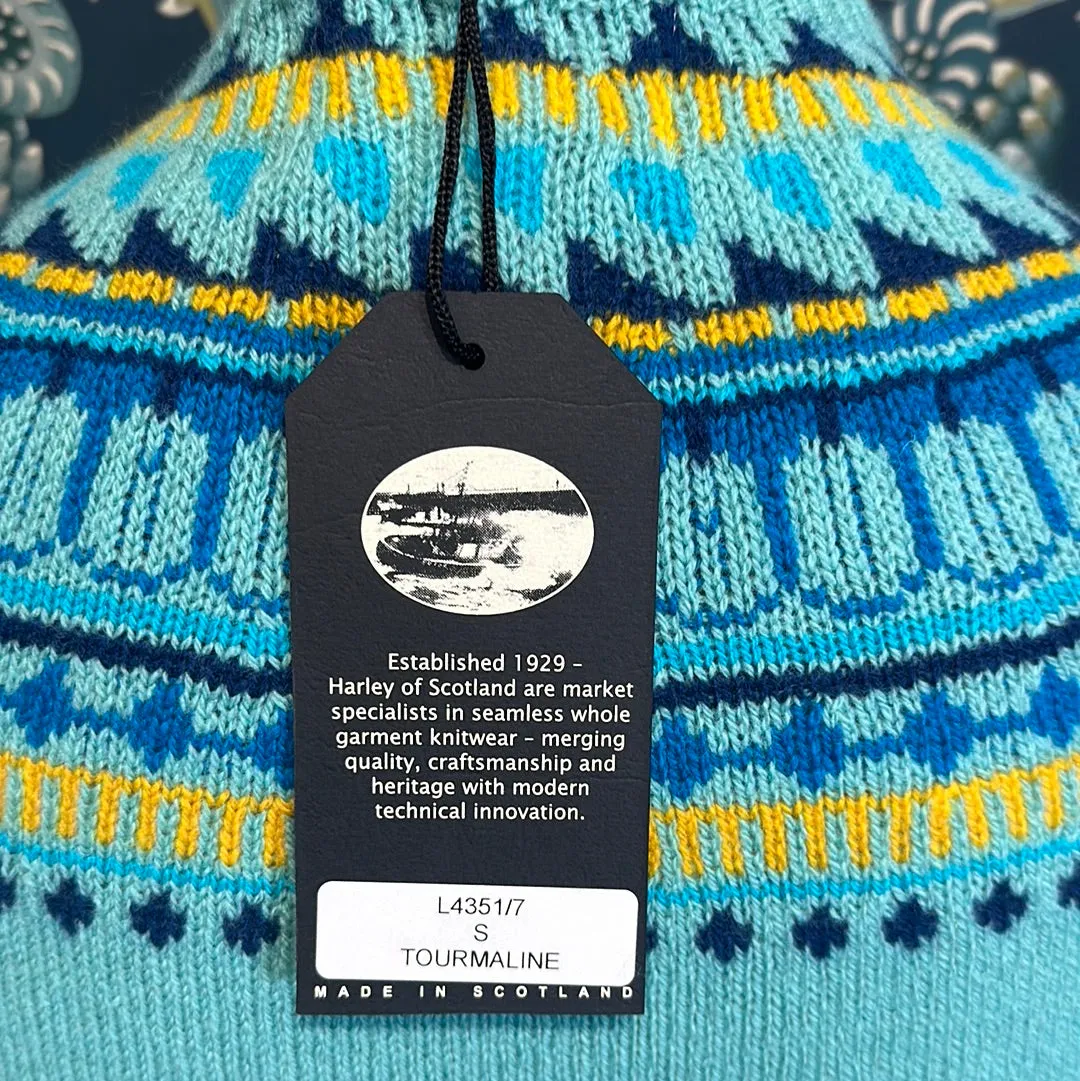 SALE Harley of Scotland Fairisle Sweater In Tourmaline